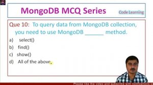 MongoDB MCQ Lecture 3|MongoDB MCQ |MongoDB MCQ Series |Mongo shell Commands MCQ |Code Learning