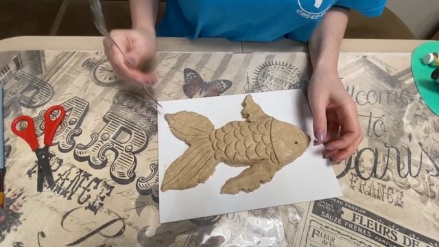 Шедевры из шкафа. Объёмная картина из солёного теста. "Золотая рыбка 3D"