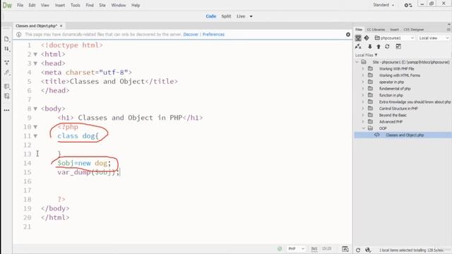 10. PHP Create Classes and Object Together | Learn Complete Web Development Course Using PHP/MySQL