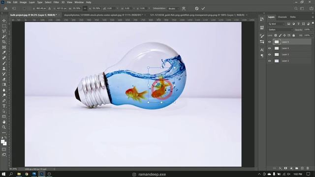 Sea in bulb manipulation | Step-by-Step Photoshop Tutorial (HINDI) смотреть онлайн