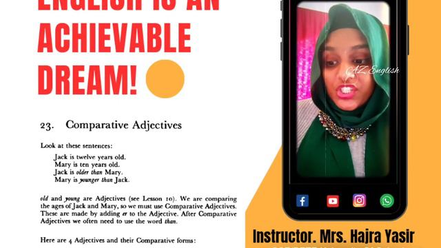 AZ English| Free Grammar |COMPARATIVE ADJECTIVES |தமிழில் ஆங்கிலம் | Beginners