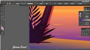 Рисуем пейзаж в иллюстраторе.Draw a landscape in illustrator