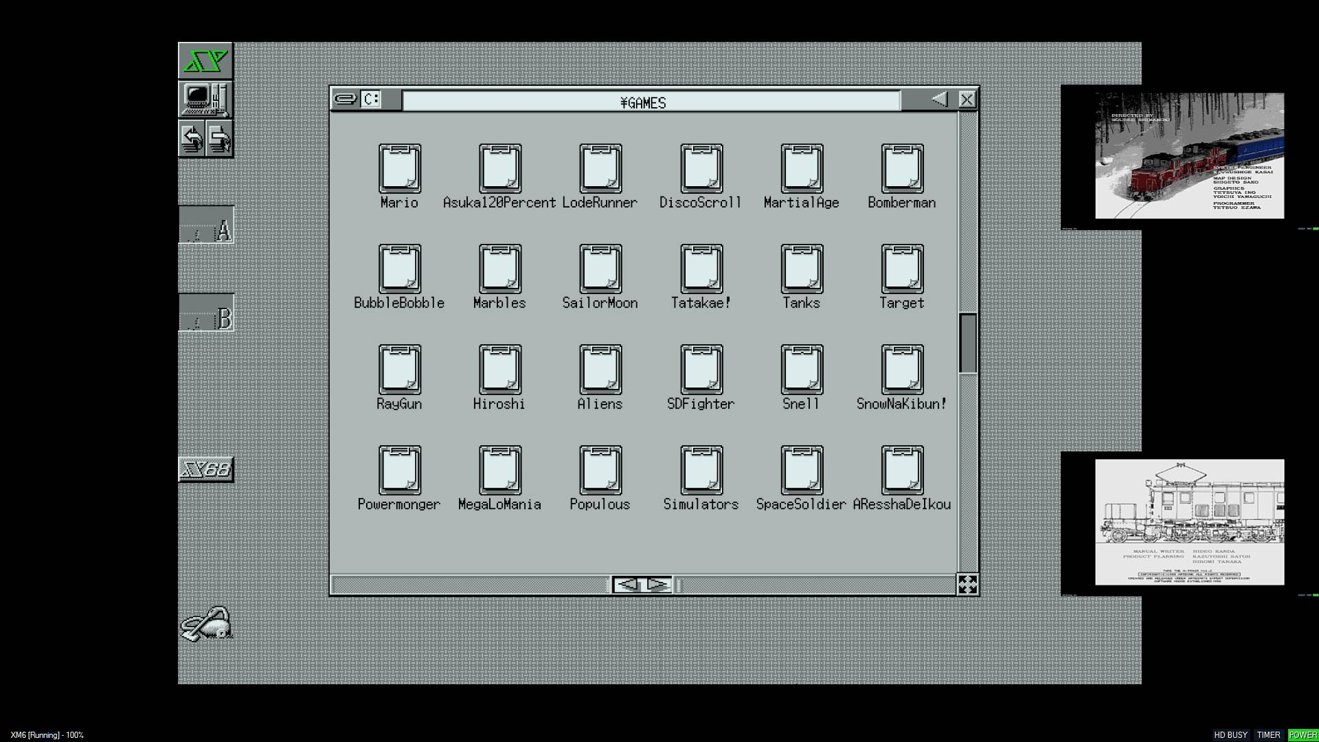 Sharp X68000, Testing Video-Games On HDD ( .HDS ), From Visual Shell SX-WIndow, 29(02.01.2024)