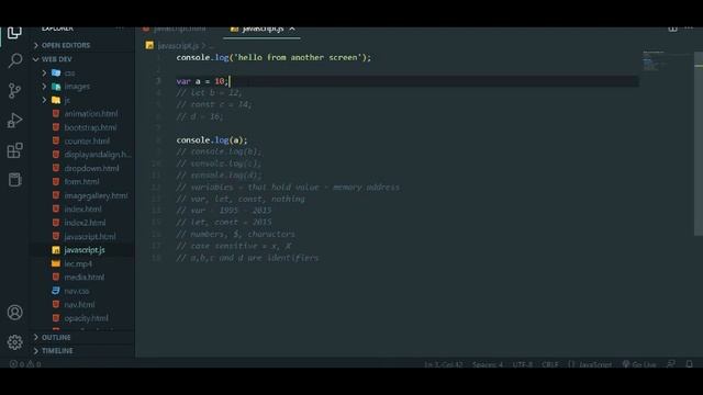 Variable declaration | var, const and let | JavaScript Tutorial in Hindi #2  | @thecodecollege