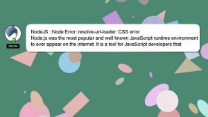 NodeJS : Node Error: resolve-url-loader: CSS error