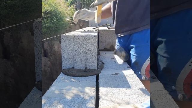 Кладка стены из арболит блоков своими руками. Строительство дома  Арболит Юг