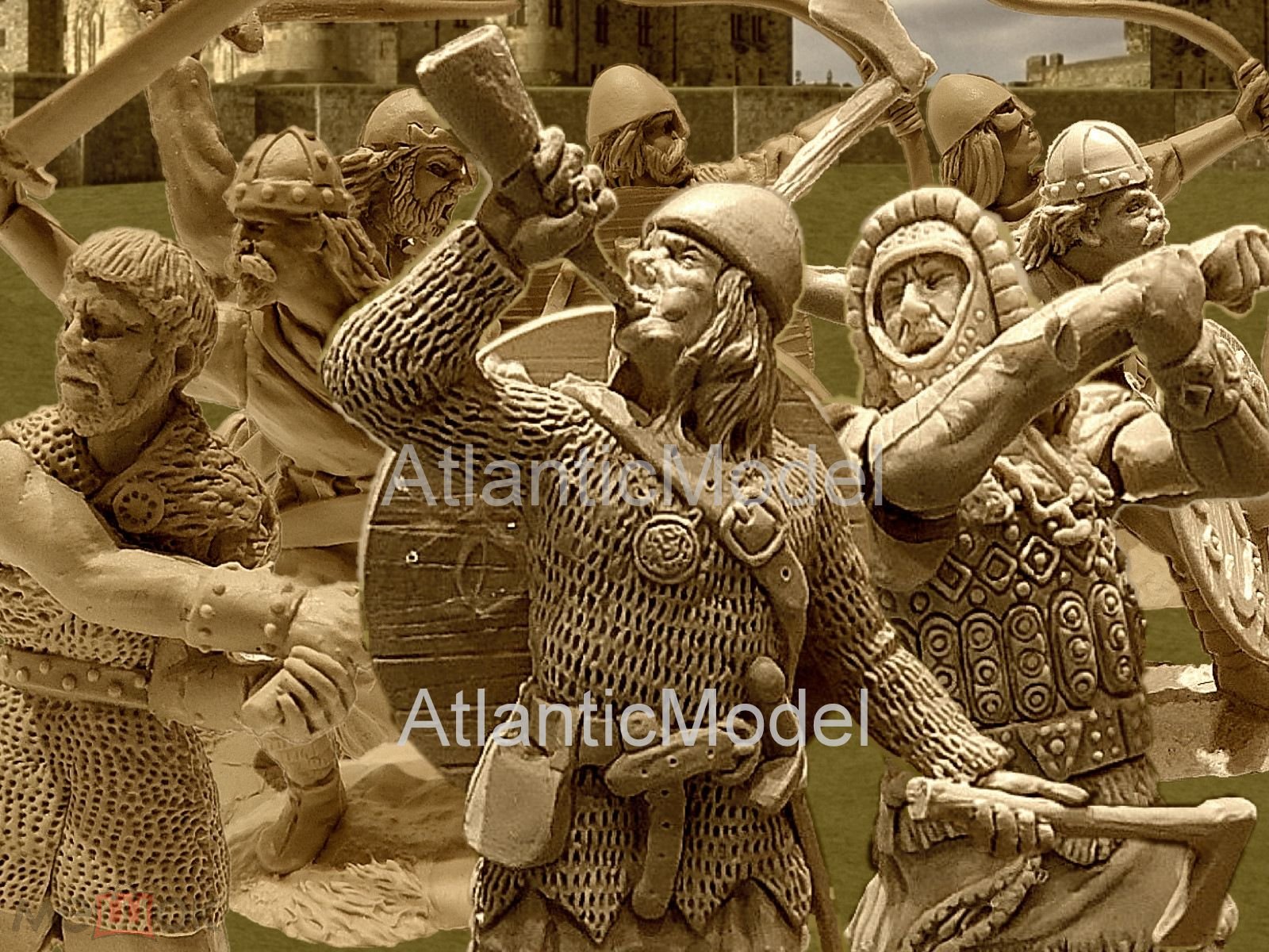 солдатики Conte Викинги set 03 Раритет 8 фигур 8 поз на литнике