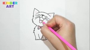 Как нарисовать милого котенка акварельными карандашами
