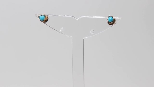 Серьги-гвоздики с бирюзой из красного золота смотреть онлайн