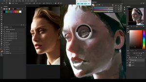 Digital painting process - Portrait in realtime (Photoshop)