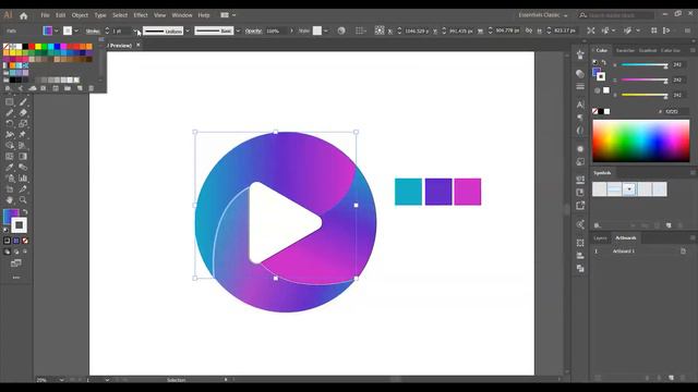 Tutorial How To Make A Simple Music Player Logo In Adobe Illustrator смотреть онлайн