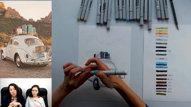 Бесплатный мастер-класс "Навстречу приключениям" | Как нарисовать машину поэтапно смотреть онлайн