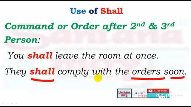 Different Uses of SHALL II How to Use  SHALL in Sentence II MODAL AUXILIARIES
