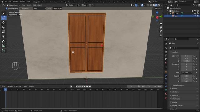 Blender Full Training - Episode 22 - Door Animation, Example of Boolean, Bevel Modifier | Animation