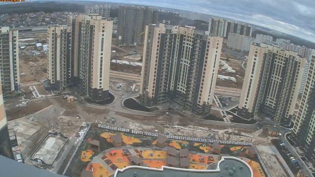 Строительство Переделкино Ближнее. Запись с web камеры. 06-23 апреля 2015