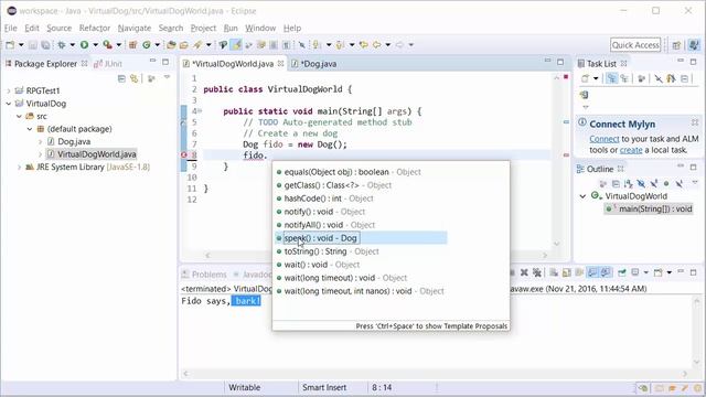 SoloLearn Java Objects Part 2 - Give Your Dog Behavior смотреть онлайн