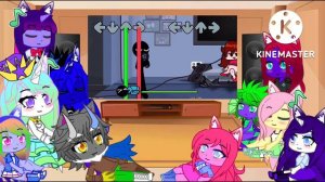 Mlp Crew Reacts to Fnf Mod Vs Stickman (Gacha Club Au)