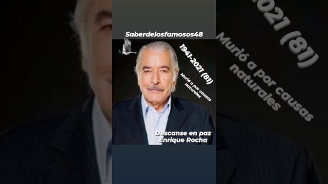 Domingo 7 de Noviembre del 2021 lamentablemente ha fallecido Enrique Rocha por Causa Naturales QEPD