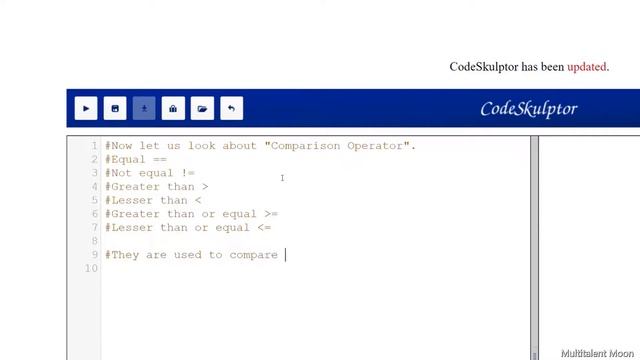 Comparison Operators - Python | Python for beginners | Using CodeSkulptor смотреть онлайн