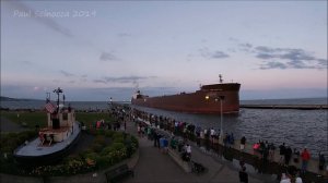 The Queen comes with a Trombone serenade. the Paul R Tregurtha arriving Duluth for coal