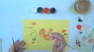 Роспись в технике Хохломы. "Птица на ветке" Пак И.А.