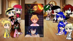 random anime characters react to each other ||part-1||/Demon slayer/