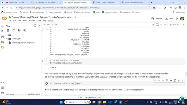 Mastering Exploratory Data Analysis (EDA) in Python | Hands-on-Coding | Project 1 Basics of Pandas