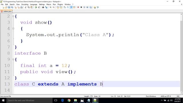 Multiple Inheritance Using Interface in Java | Java Programming Tutorial