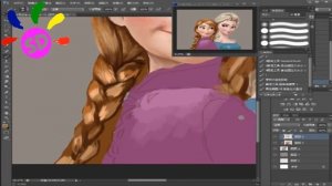 How to Draw Frozen's princess Elsa & Anna: PS Photoshop Tutorial |SunnyD|