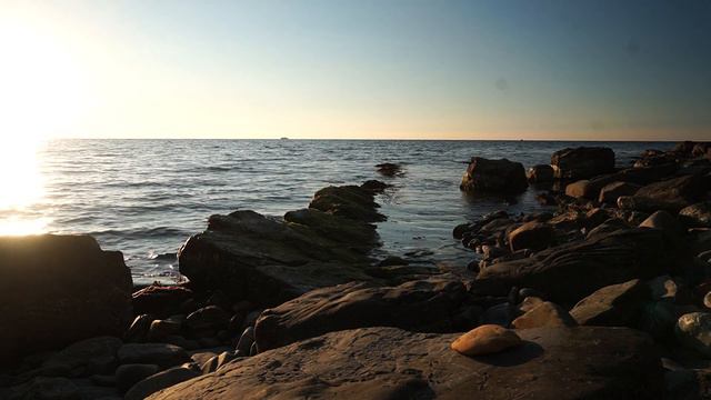 Море, звук прибоя, закат / Sea, sound of surf, sunset