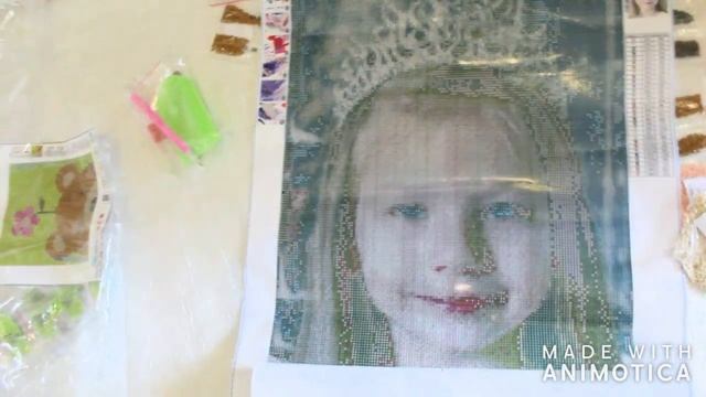 Алмазная вышивка-мозаика портрет по фото. распаковка. Miaodu смотреть онлайн