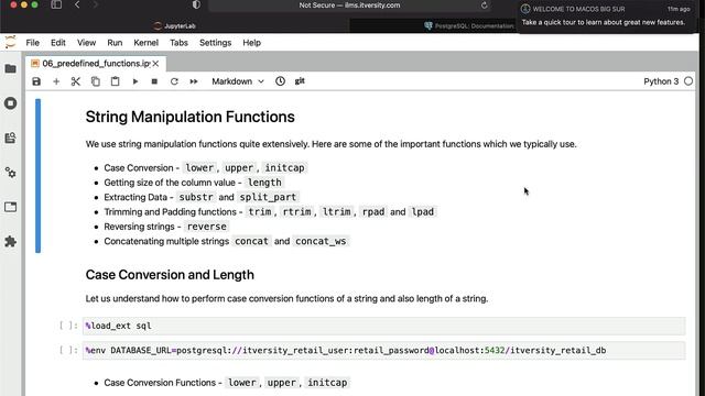 Database Essentials - Predefined Functions - String Manipulation Functions