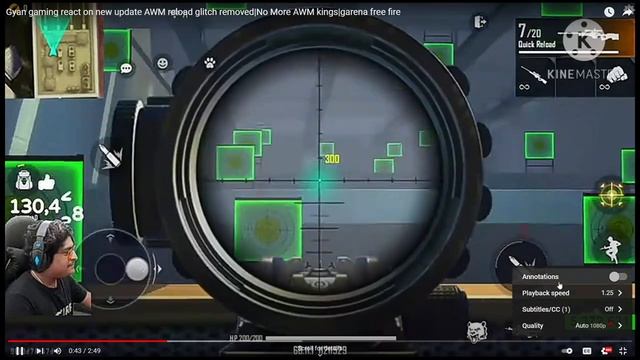 Gyan gaming react on new update AWM reload glitch removed|No More AWM kings|garena free fire смотреть онлайн