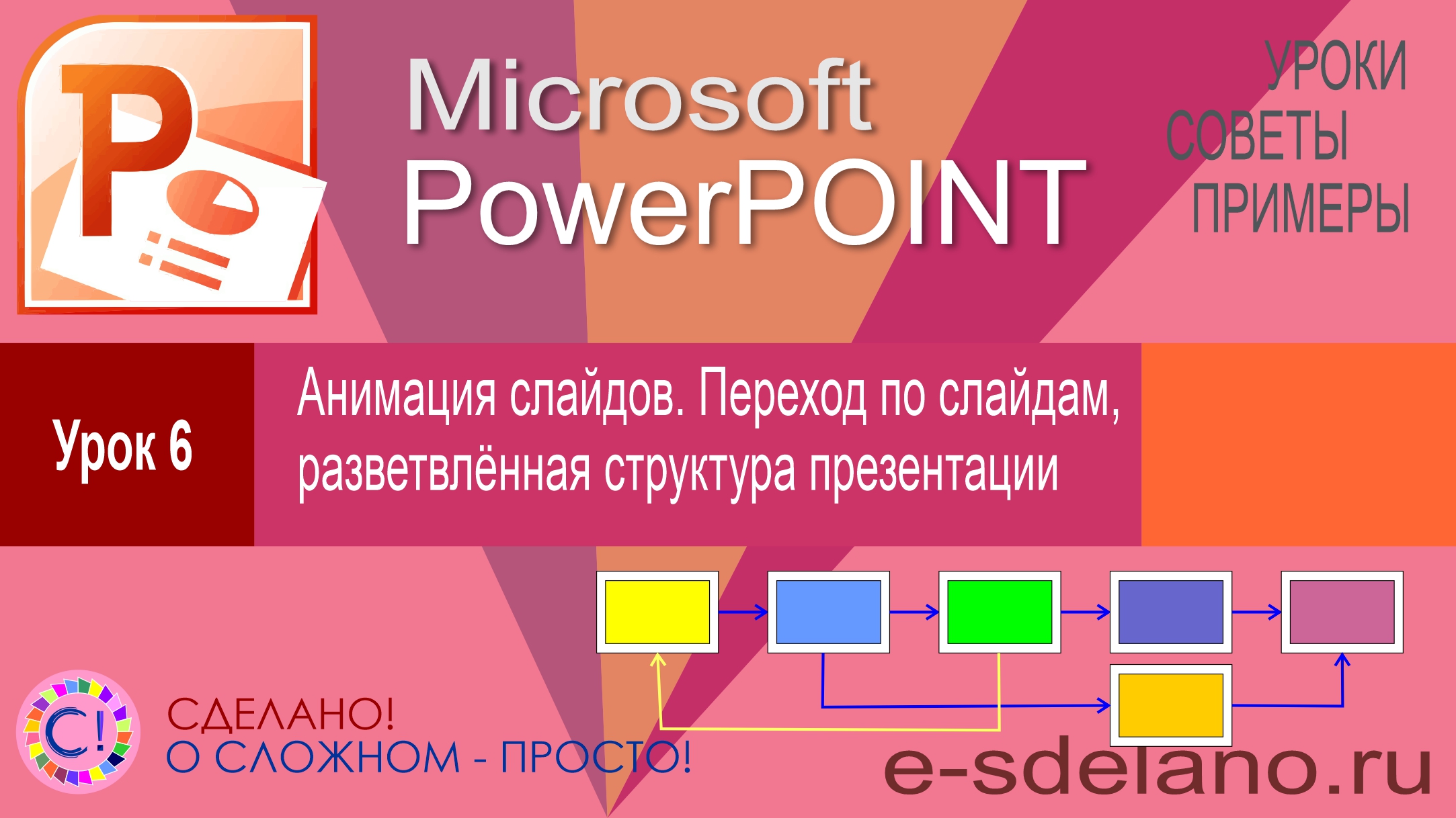 PowerPoint Урок 6. Анимация слайдов. Переход по слайдам, разветвлённая структура презентации