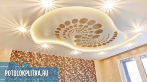 Установка натяжных потолков с точечными светильниками в спальне
