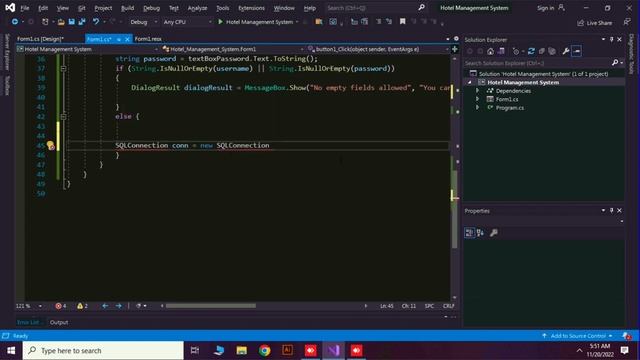 How to create SQLConnection | Create a Hotel Management System using .NET Framework Visual C# | 03 смотреть онлайн