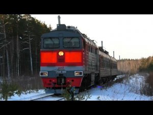 2ТЭ116-1649 секция Б с вагоном дефектоскопом и лабораторией