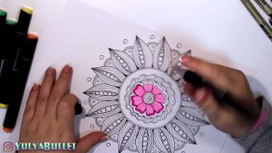 МОЯ РАСКРАСКА АНТИСТРЕСС | РАСКРАШИВАЕМ МАРКЕРАМИ | YulyaBullet