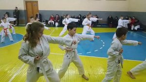 Сдача ката на оранжевый пояс по карате