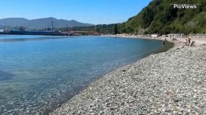 Погода в Туапсе пляж Приморский сегодня 4 июня 2024. Какая погода, обстановка на море и пляже