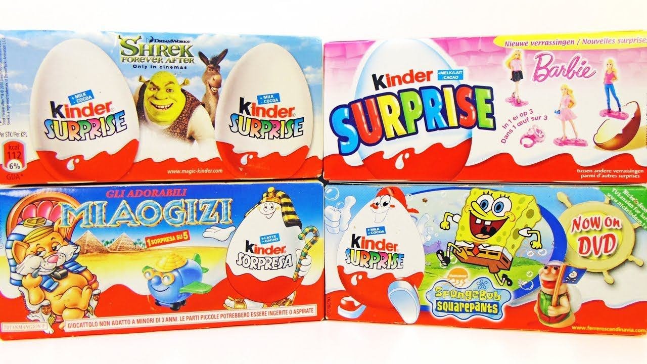 Раритетные Киндер Сюрпризы #29 ГУБКА БОБ,ШРЕК,БАРБИ SpongeBob,Barbie Rare Kinder Surprise Unboxing