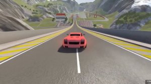 Машинки прыгают с трамплина. Мультфильм.