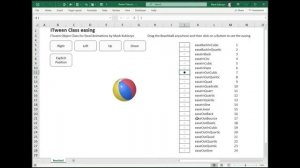 easing Functions - use for Object Animations in Excel, Beachball Demo