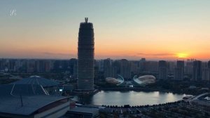 Zhengzhou city at sunset | Henan province | China | Blue Moon universe |