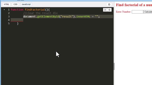 Find Factorial of a Number in JavaScript | JS Programs | Webster