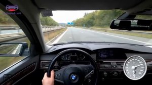 BMW e60 535d  286hp Top Speed and acceleration on German Highway (Autobahn)