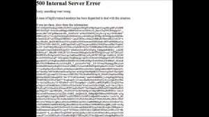 500 Internal Server Error on youtube