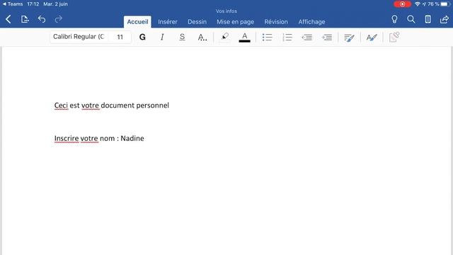 Remettre un devoir dans Teams sur un iPad