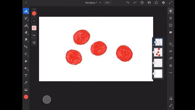 Adobe Fresco pencil brush. Draw with me. Tomatoes