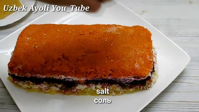 САЛАТ ГРАНАТОВЫЕ БУСЫ! ПРОСТОЙ И ДОСТУПНЫЙ РЕЦЕПТЫ/САЛАТЫ/САЛАТЛАР ПИШИРИКЛАР ТАЙЁРЛАШ/ UZBEK AYOLI